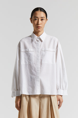 Striped cotton muslin shirt