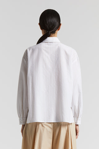 Striped cotton muslin shirt