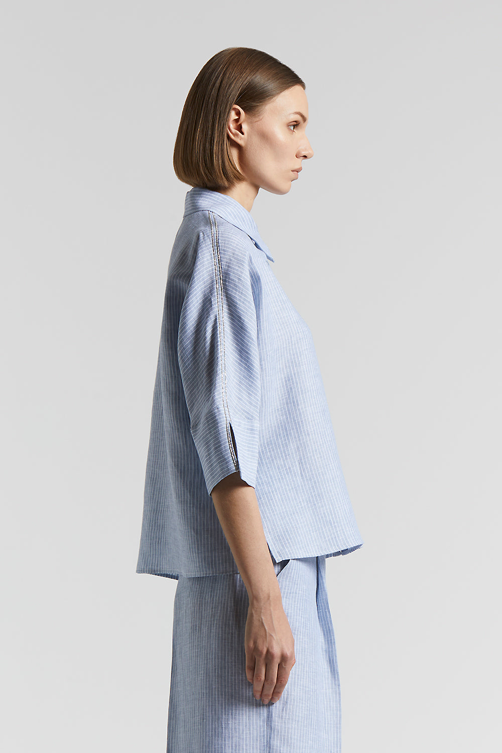 Tシャツ・カットソー PESERICO SS25 Pure linen striped canvas shirt (S06115 985) S06115_02610_985.jpg?v=1737022272