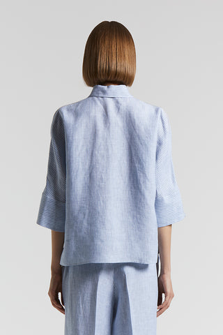 Striped pure linen shirt