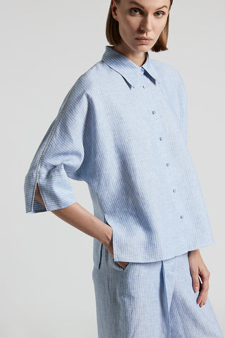 Striped pure linen shirt