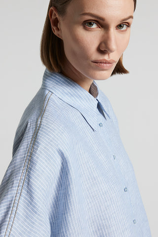 Striped pure linen shirt