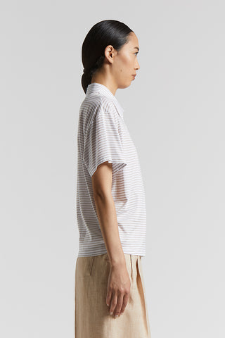 Striped cotton jersey polo shirt