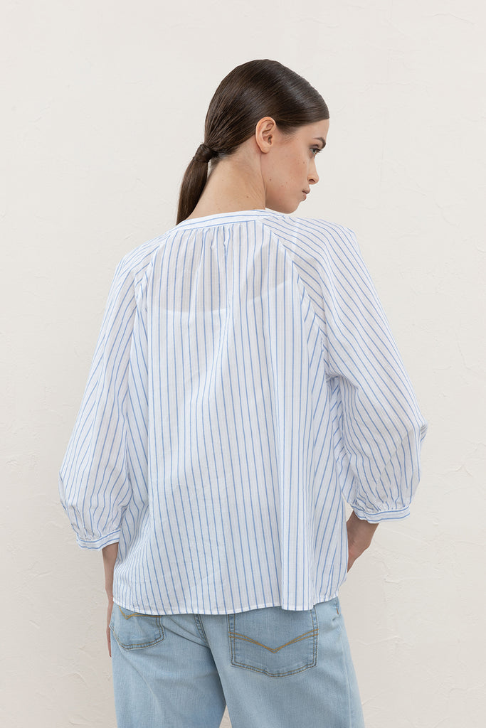 Striped cotton muslin shirt  