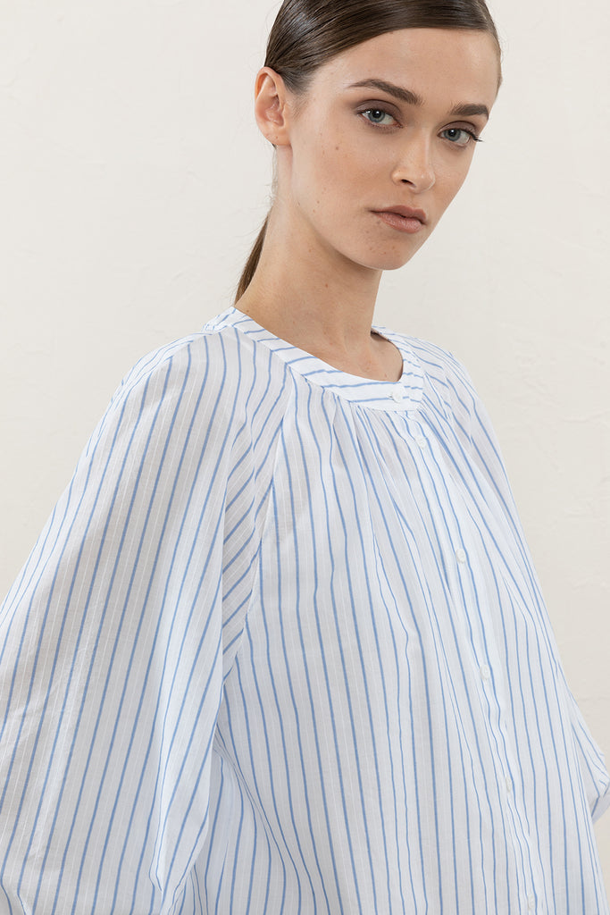 Striped cotton muslin shirt  