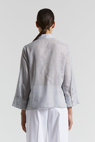 Lurex striped cotton silk organza shirt