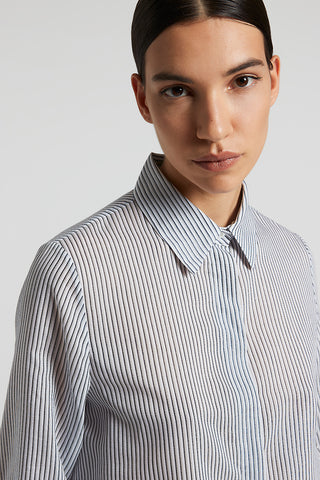 Lurex striped cotton silk organza shirt