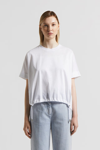 Slub cotton linen piqué jersey t-shirt