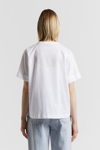 Slub cotton linen piqué jersey t-shirt