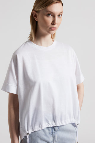 Slub cotton linen piqué jersey t-shirt