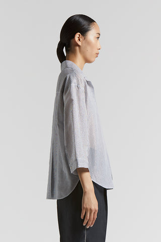 Lurex striped cotton silk organza shirt