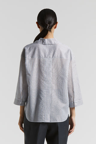 Lurex striped cotton silk organza shirt