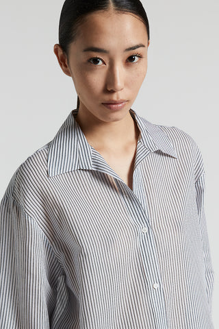 Lurex striped cotton silk organza shirt