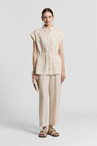 Lightweight pure linen canvas trousers