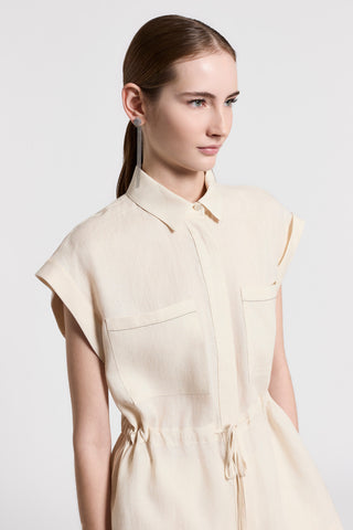 Lightweight pure linen canvas shirt