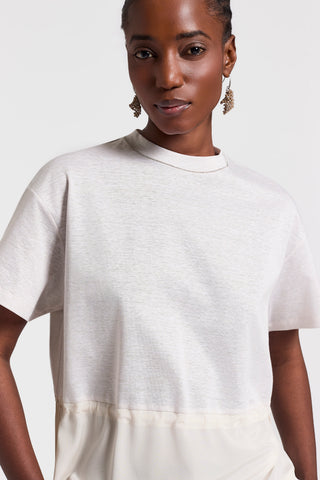 Cotton, linen and silk T-shirt