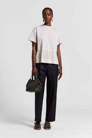 Cotton, linen and silk T-shirt