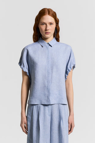 Lightweight pure linen canvas shirt