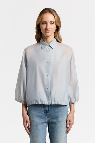 Matte silk and cotton organza shirt