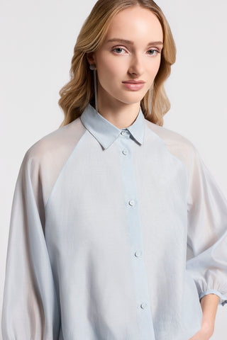 Matte silk and cotton organza shirt