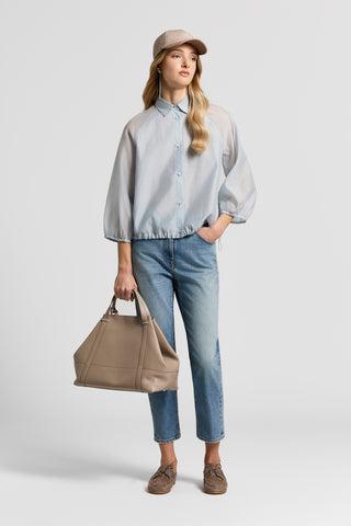 Matte silk and cotton organza shirt