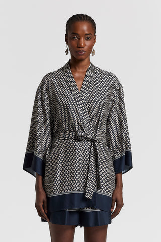 Viscose twill kimono