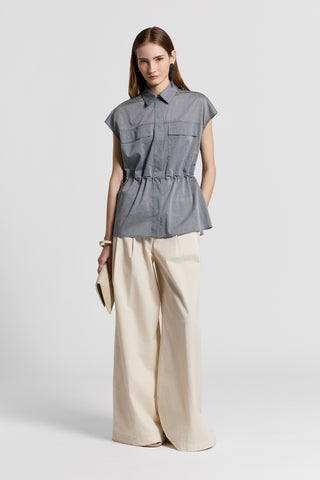 Pure cotton voile safari shirt