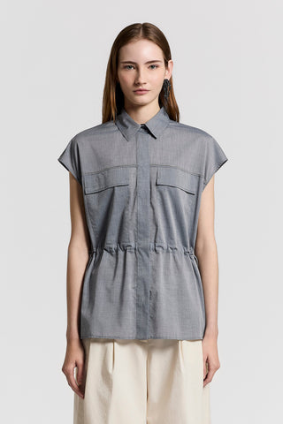 Pure cotton voile safari shirt