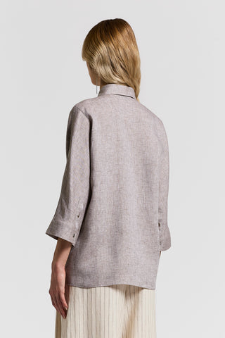 Lightweight pure linen canvas shirt