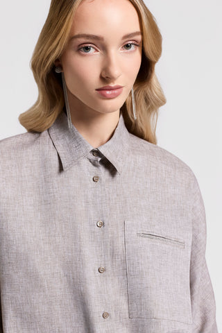 Lightweight pure linen canvas shirt