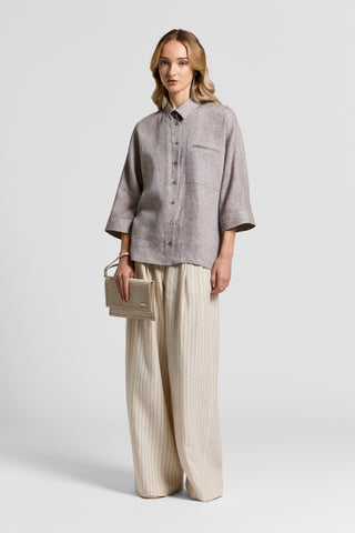 Lightweight pure linen canvas shirt