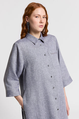 Lightweight pure linen canvas shirt