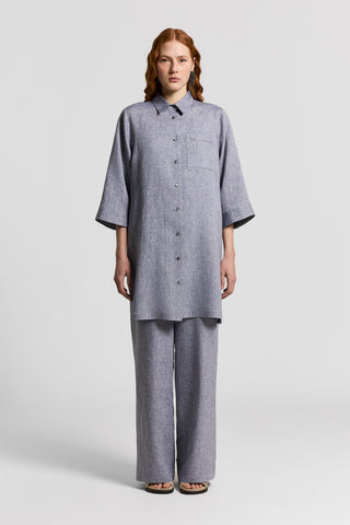 Lightweight pure linen canvas shirt