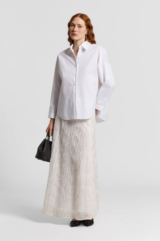 Jupe en organza brodé