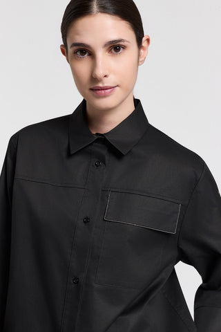 Sail-hand boxy cotton shirt