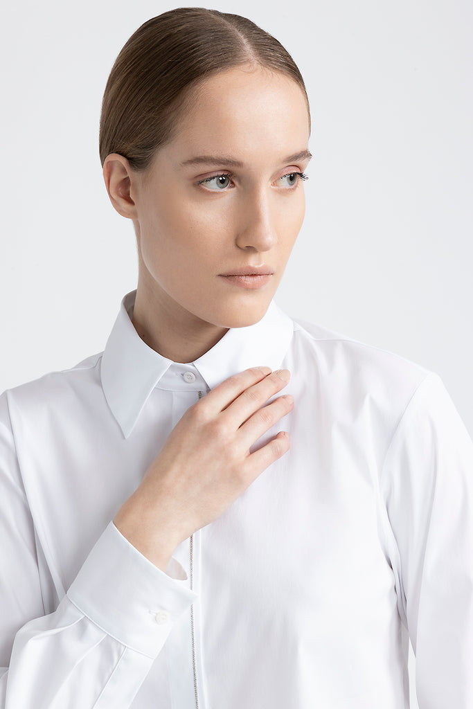 Cotton shirt with Punto Luce trim  