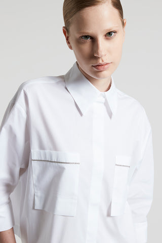 Stretch cotton poplin shirt