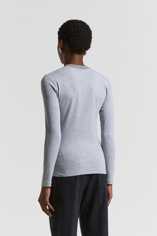 Stretch micro-rib and cotton jersey T-shirt