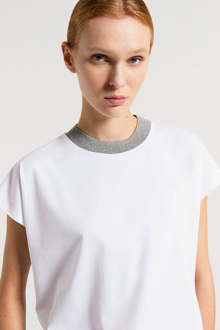 Stretch cotton jersey T-shirt