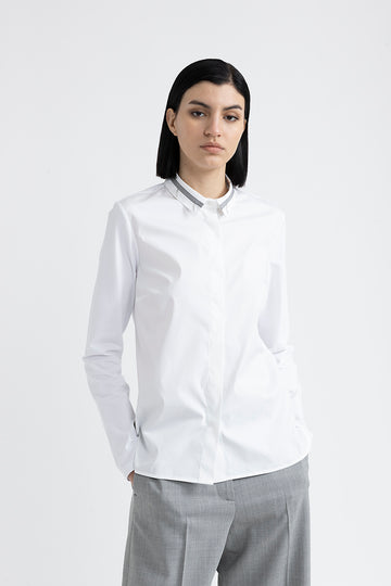 Poplin and cotton jersey shirt  