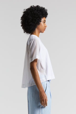 Stretch cotton jersey and stretch poplin shirt