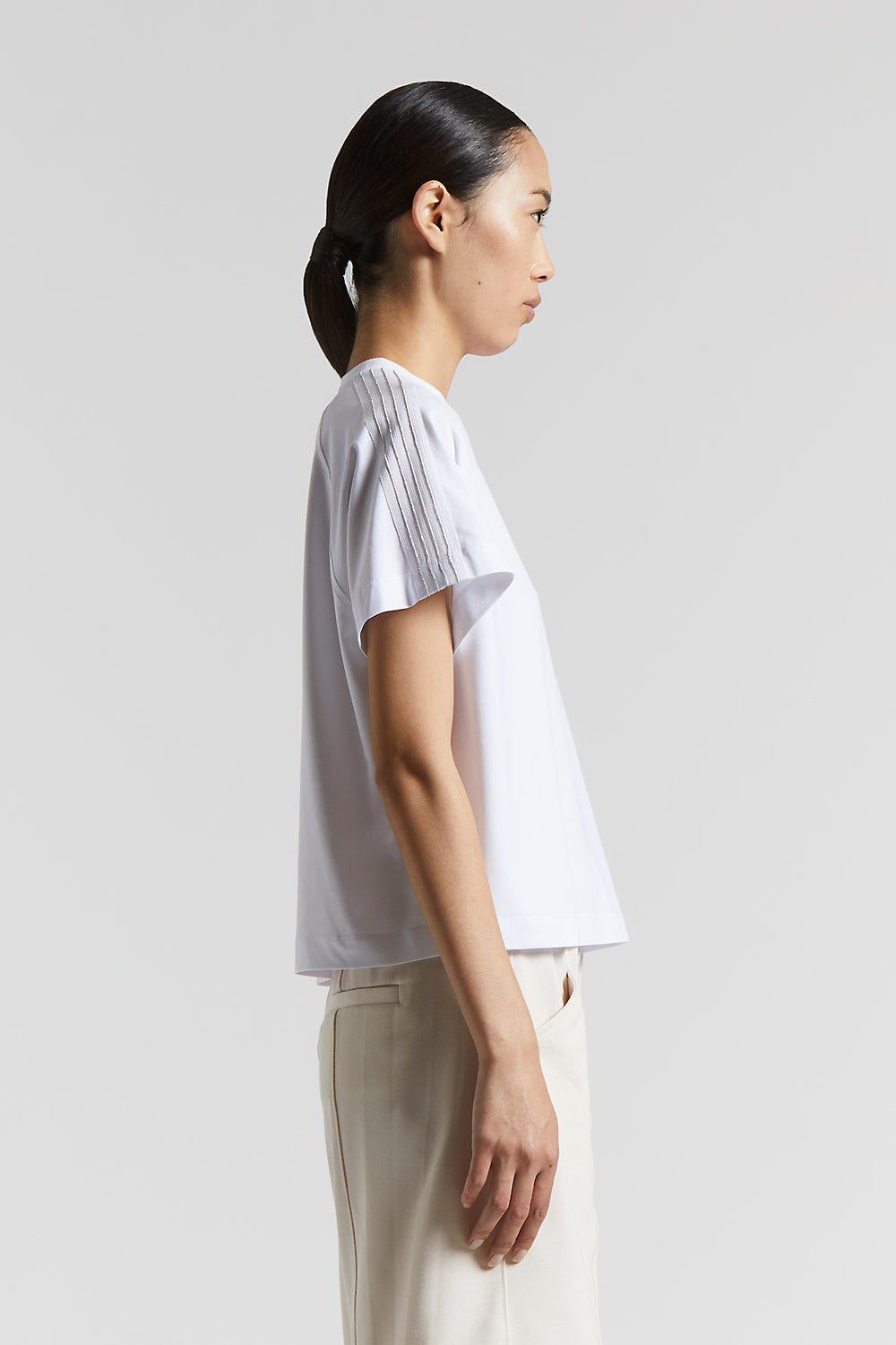 Tシャツ・カットソー PESERICO T-shirt in linen and cotton yarn (R59041F12 D80) Linen and cotton crepe t-shirt | Peserico US