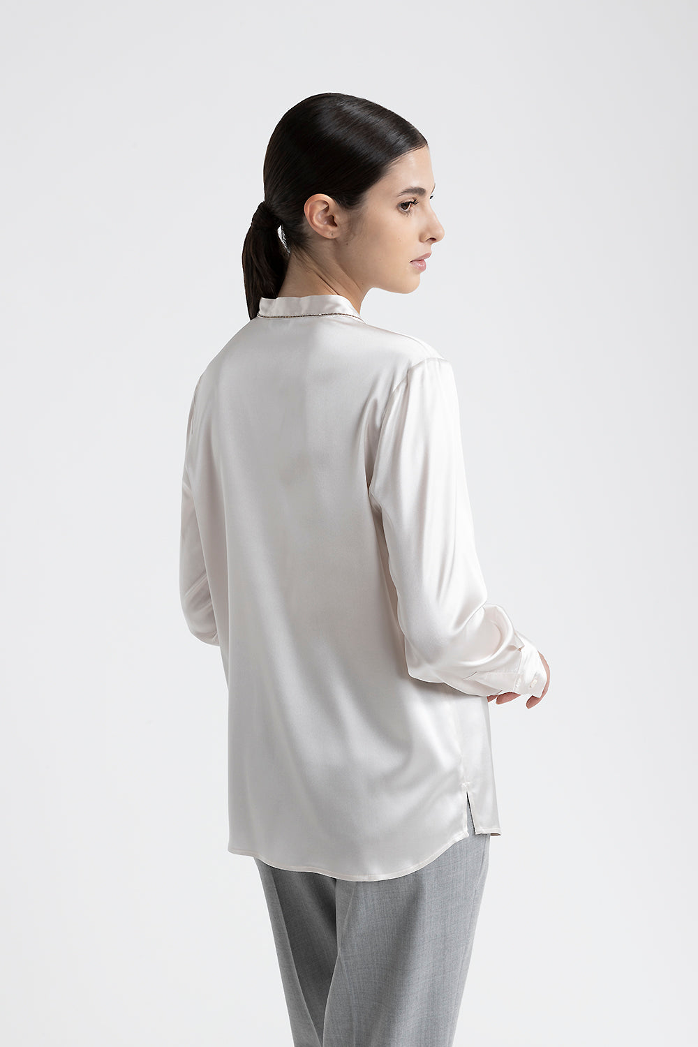 shiny satin blouses