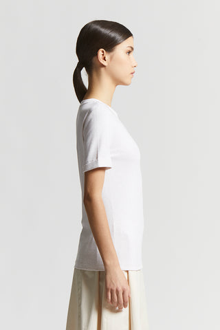 Micro-ribbed stretch jersey T-shirt