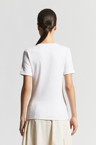 Micro-ribbed stretch jersey T-shirt