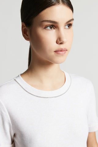 Micro-ribbed stretch jersey T-shirt