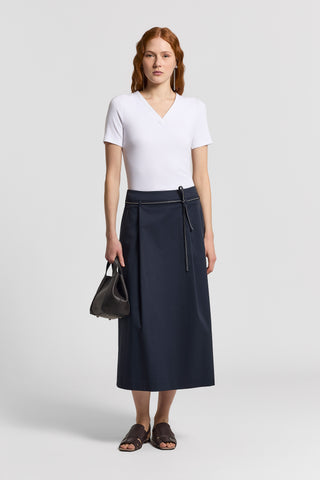 Combed cotton gabardine skirt