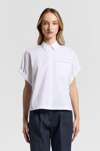 Cotton poplin short-sleeved shirt
