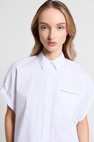 Cotton poplin short-sleeved shirt