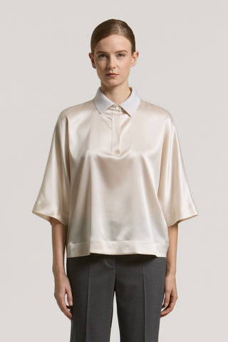 Polo en satin de soie 1 / 3
